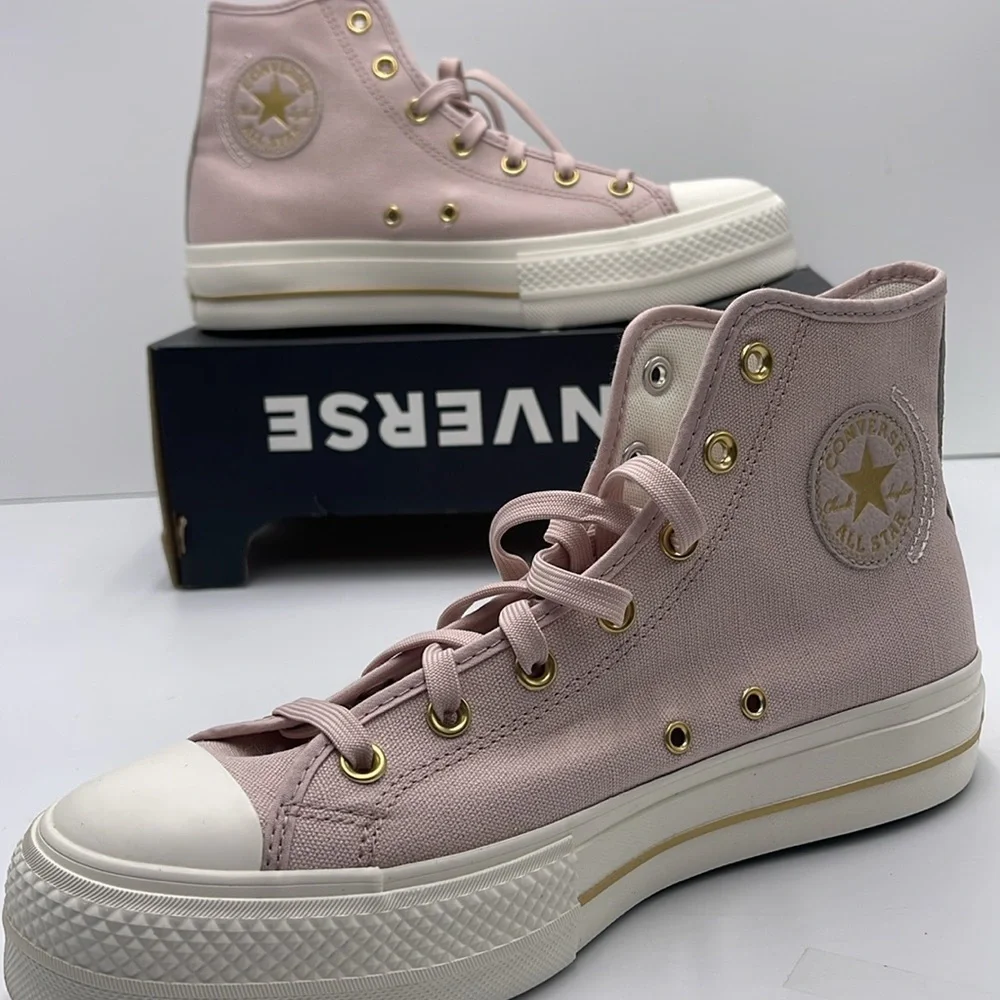 Converse WMNS CTAS LIFT HI FLUSH STONE/EGRET/GOLD A10431C Platforms Sneakers
